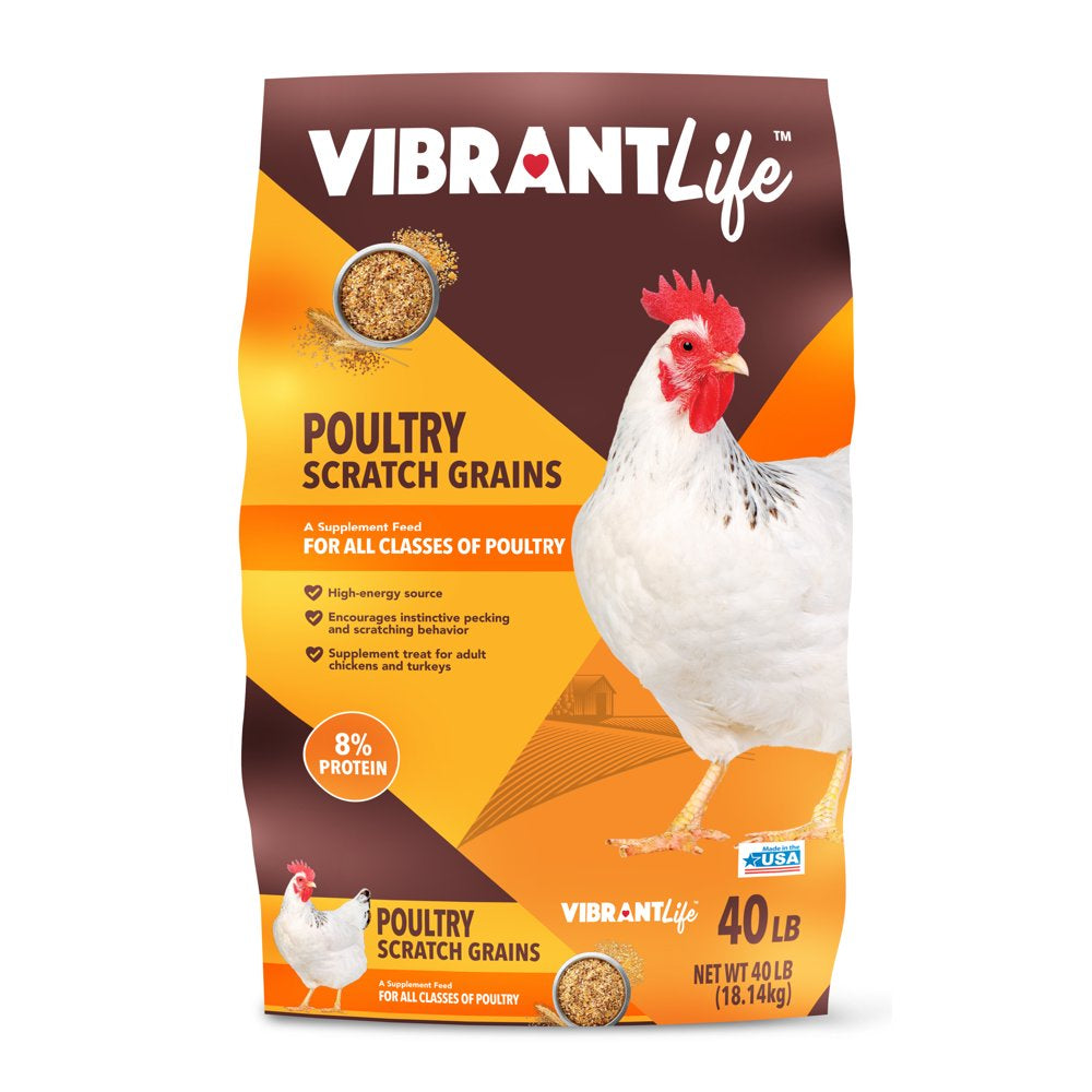 Vibrant Life Poultry Scratch Grains, 40 Lb Animals & Pet Supplies > Pet Supplies > Bird Supplies > Bird Food Wal-Mart Stores, Inc.   