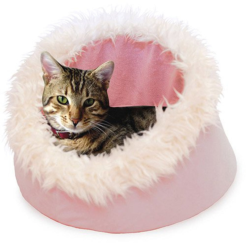 Pet Bed - Fabric Cave for Indoors - Comfortable Interior, Removable Cushion, Machine Washable Bed for Cats, Kittens, or Small Dogs by PETMAKER (Blue) Animals & Pet Supplies > Pet Supplies > Cat Supplies > Cat Beds Trademark Global, LLC. Pink  