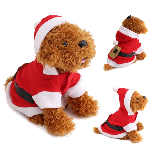 Christmas Decor Cat Pet Puppy Dog Christmas Santa Claus Clothes Christmas Costume Coat Apparel 4 Size Animals & Pet Supplies > Pet Supplies > Dog Supplies > Dog Apparel Generic XS red  