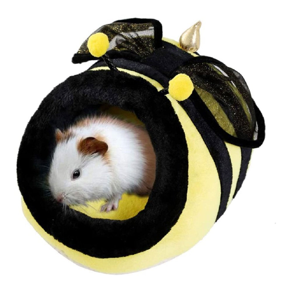 Pet Nest, Cute Cartoon Animal Shape Small Pet Bed Cage Accessories Habitat Nest for Hamster Hedgehog Guinea Pig Animals & Pet Supplies > Pet Supplies > Small Animal Supplies > Small Animal Habitats & Cages Fiomva XL Bee Shape 