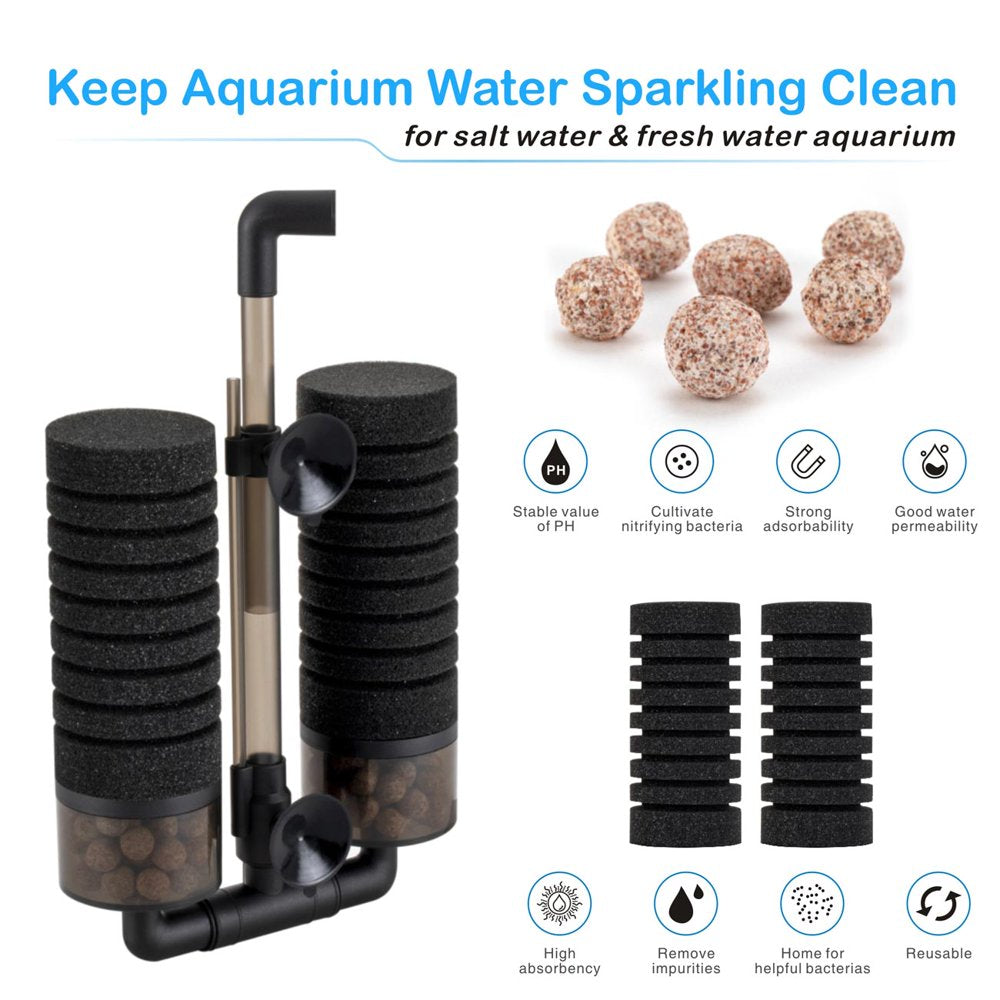 Hygger Aquarium Filter, Fish Tank Filters, Sponge Filter for 15-55 Gallon Tank with 4 Biochemical Sponges and 1 Bag of Filtered Ceramic Balls Animals & Pet Supplies > Pet Supplies > Fish Supplies > Aquarium Filters Hygger   