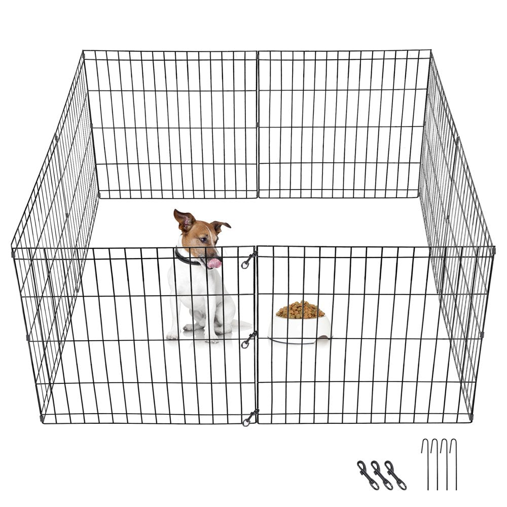 Homgarden 24-Inch Height Pet Playpen 8 Folding Panel Exercise Dog Fence Indoor Outdoor Animals & Pet Supplies > Pet Supplies > Dog Supplies > Dog Kennels & Runs HomGarden 24" H  