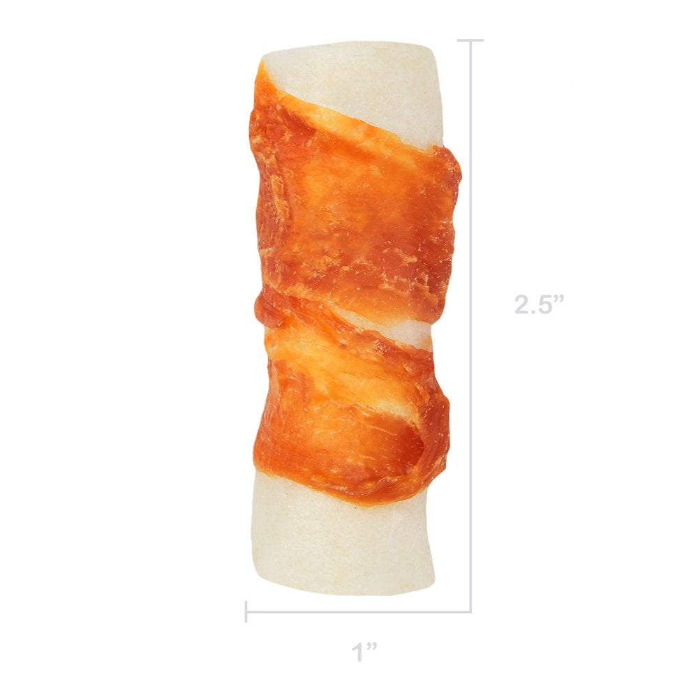 Ol' Roy Rawhide 2.5" Rolls with Chicken, Natural Beefhide & Real Chicken, 6.98 Oz, 12 Count