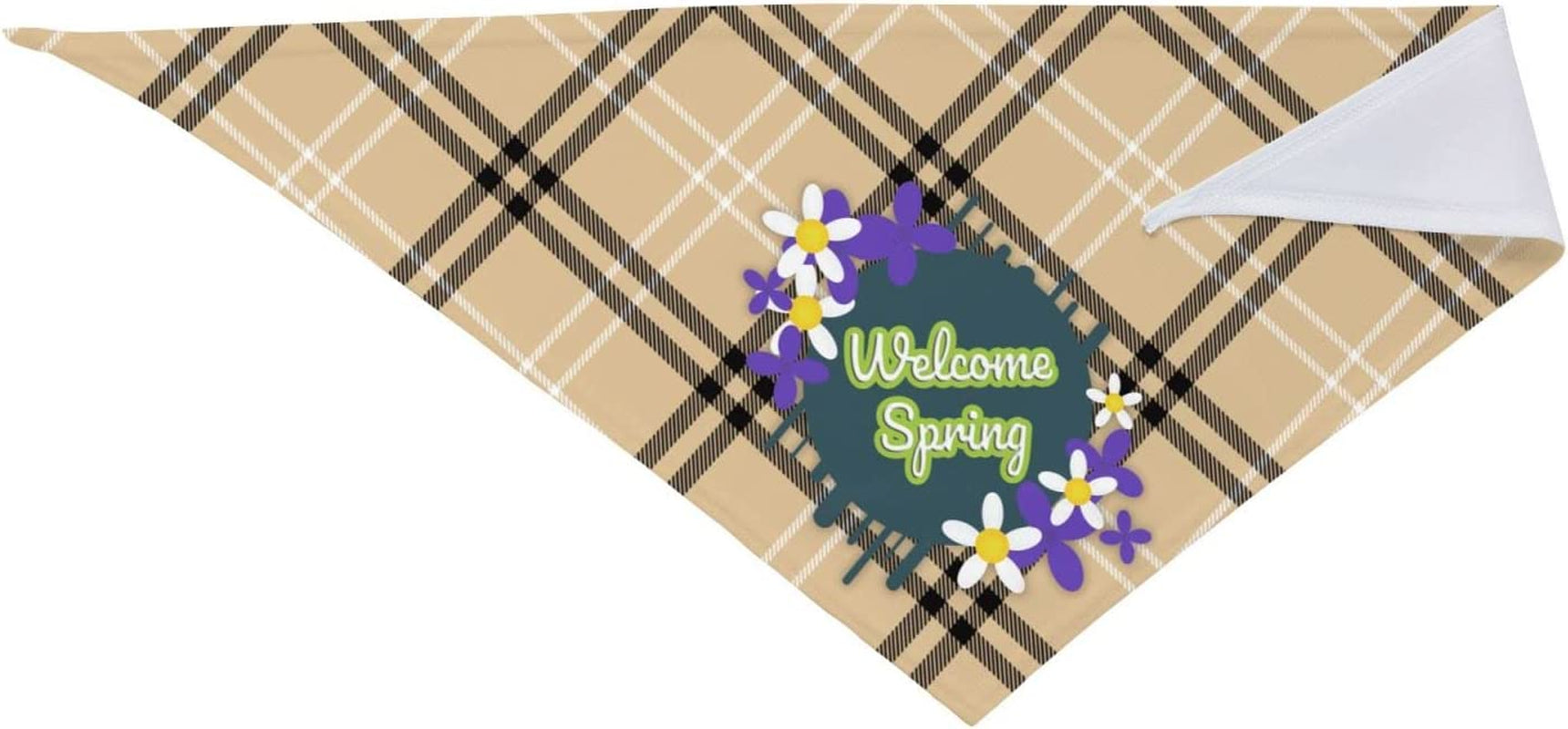 Welcome Spring Pet Dog and Cat Decorative Triangle Scarf,Dog Bandana,Breathable and Stain Resistant. Animals & Pet Supplies > Pet Supplies > Dog Supplies > Dog Apparel ZALTAS   