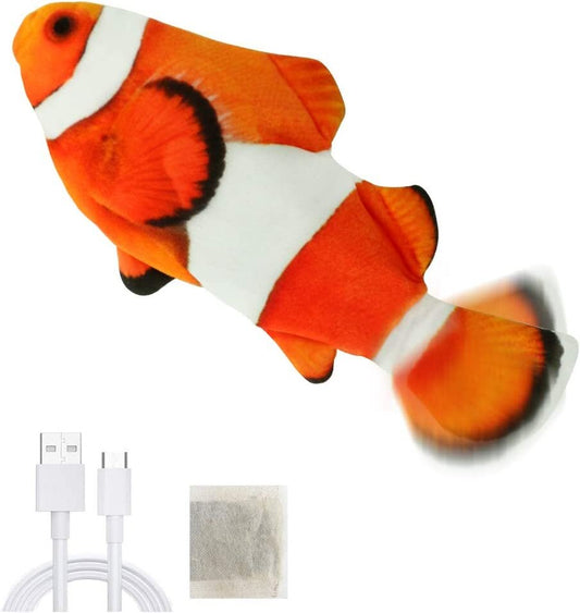 Welltop Electric Toy Fish for Cat Interactive Toy USB Electric Plush Fish Kicker,With Catnip, Funny Cat Chew Toy for Teeth Cleaning