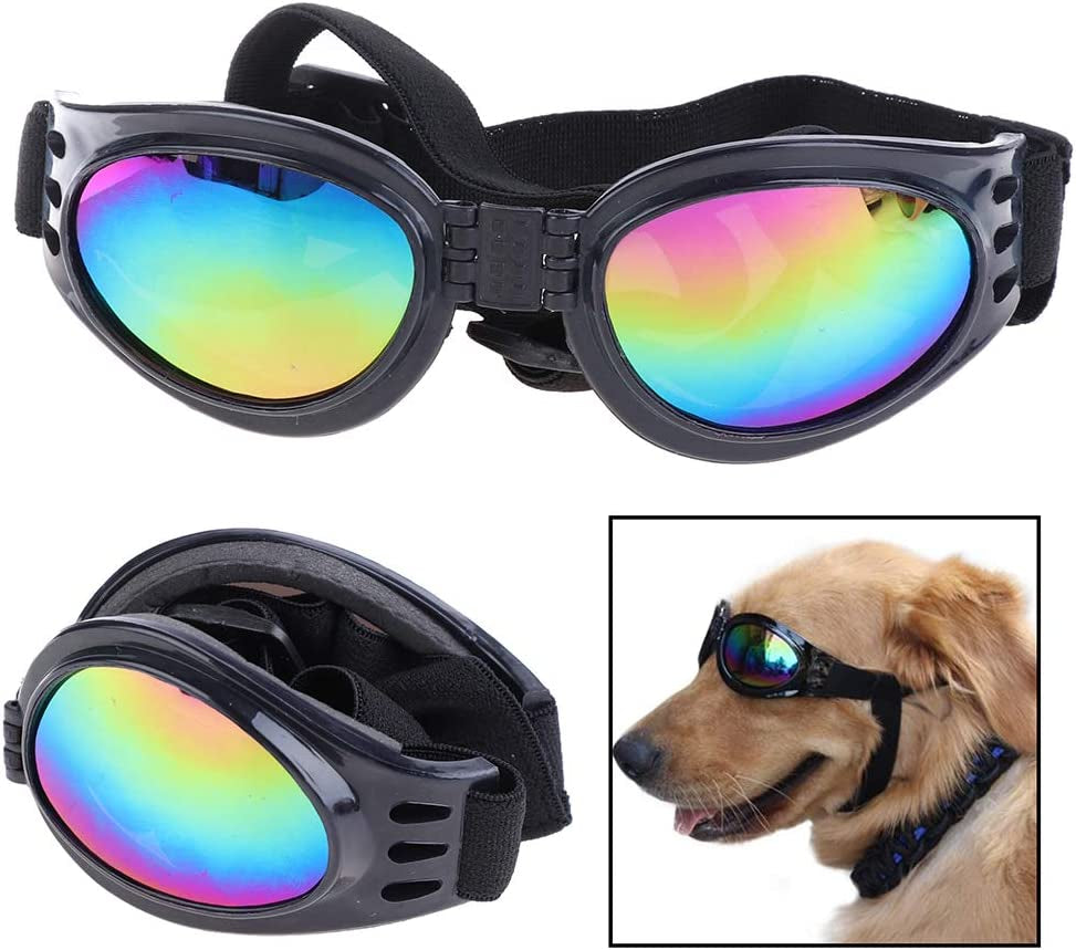 Zhaibiao-Us Adjustable Dog Goggles Pet Dog Sunglasses Foldable Dog UV Sunglasses for Travel Dog Photo Props (Pink) Animals & Pet Supplies > Pet Supplies > Dog Supplies > Dog Apparel zhaibiao-us   