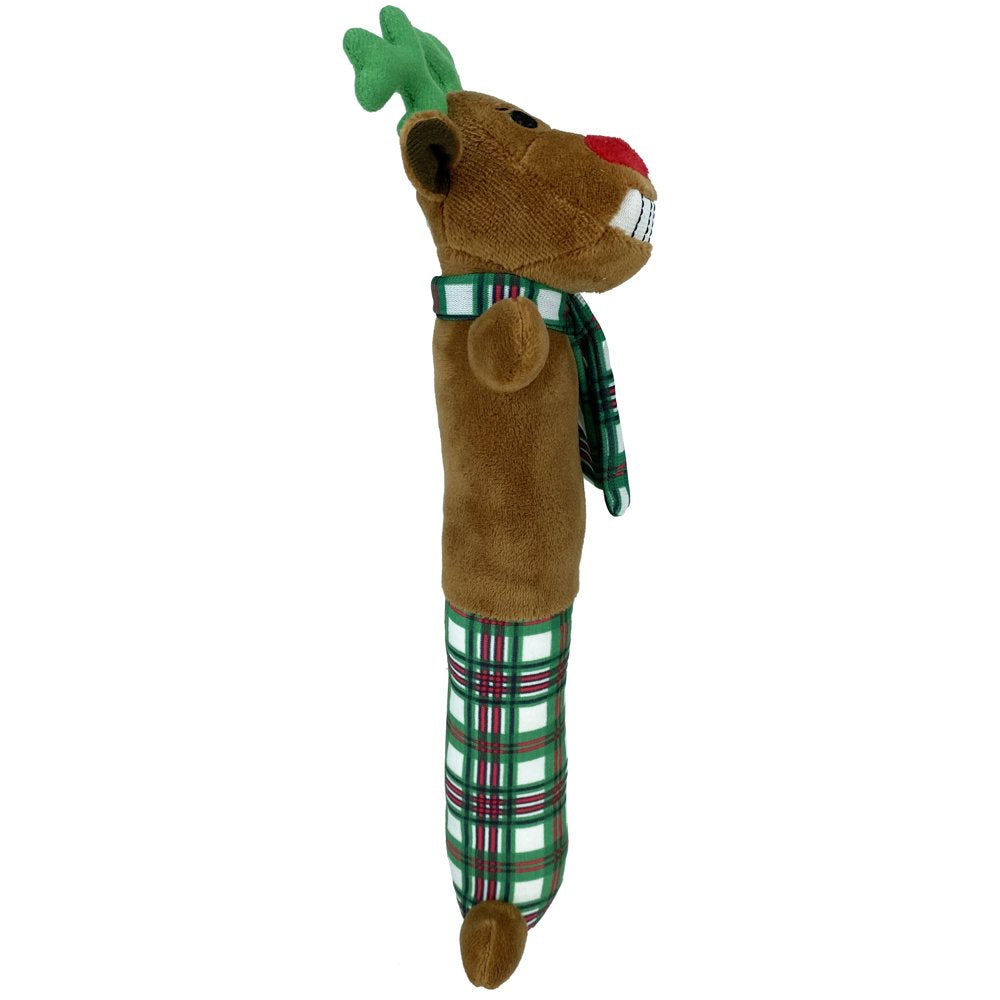 Multipet Reindeer Loofa Dog Toy with Squeaker, 12"