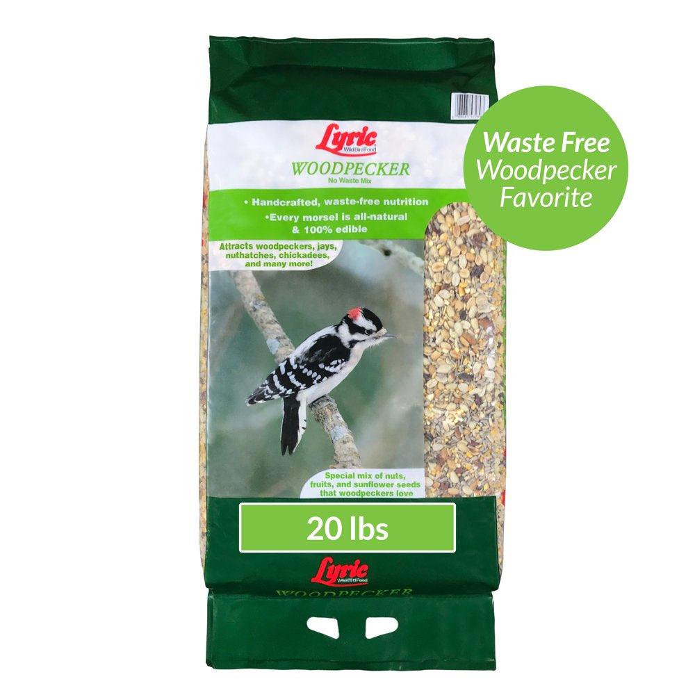 Lyric Woodpecker Wild Bird Seed - No Waste Bird Seed with Nuts, Fruit & Seeds - 5 Lb. Bag Animals & Pet Supplies > Pet Supplies > Bird Supplies > Bird Food Lebanon Seaboard Corporation 20 lbs  