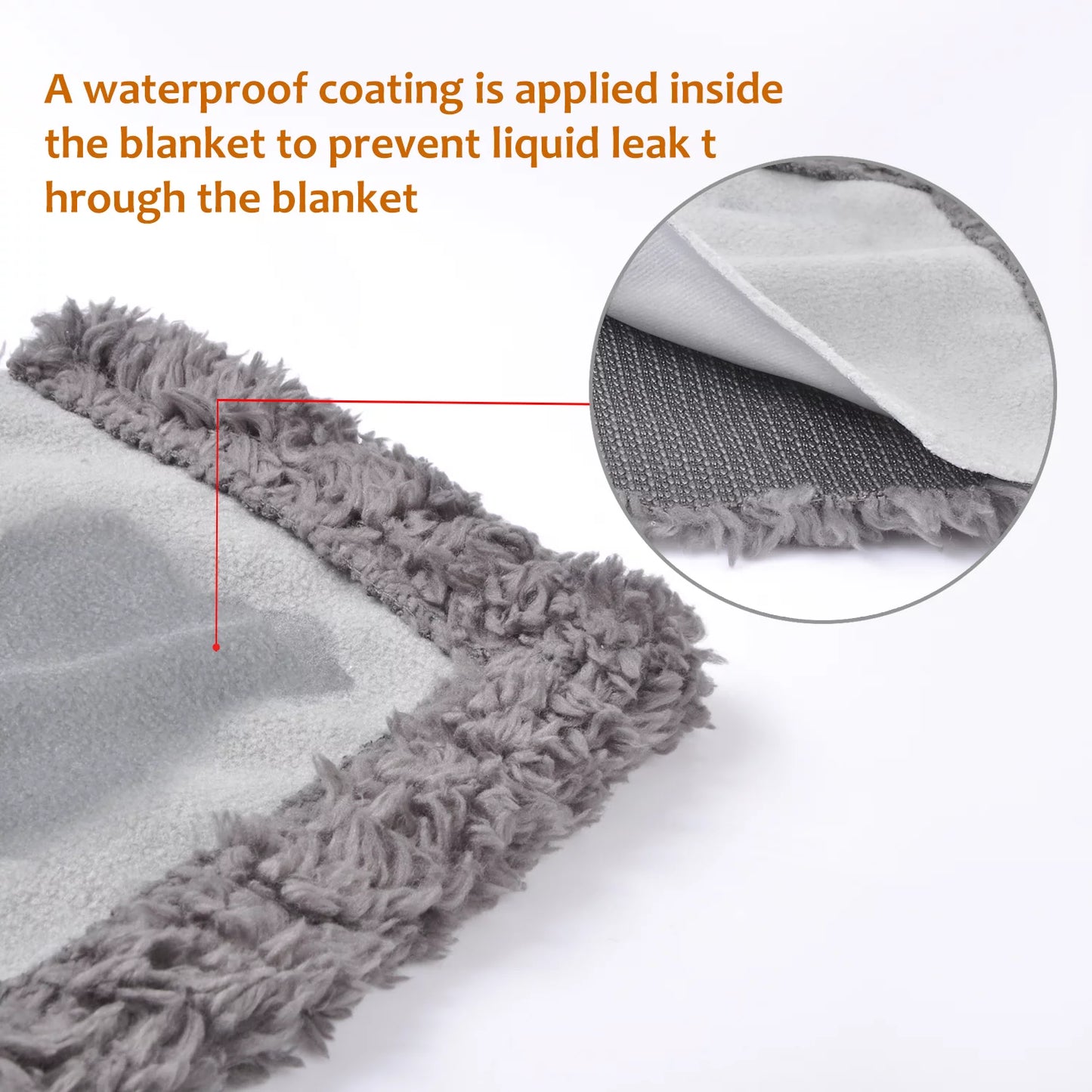 Pawsse Waterproof Pet Snuggle Blanket, Dog Puppy Cat Fleece Sherpa Throws Cushion Mat for Car Seat Furniture Protector Cover Medium 50"X60"