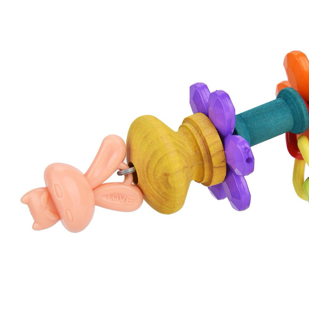 Tebru Medium and Large Parrot Chewing Toy Wooden Stand Cage Bell Bird Accessories, Parrot Chewing Toy, Wooden Parrot Toy Animals & Pet Supplies > Pet Supplies > Bird Supplies > Bird Cage Accessories Tebru   