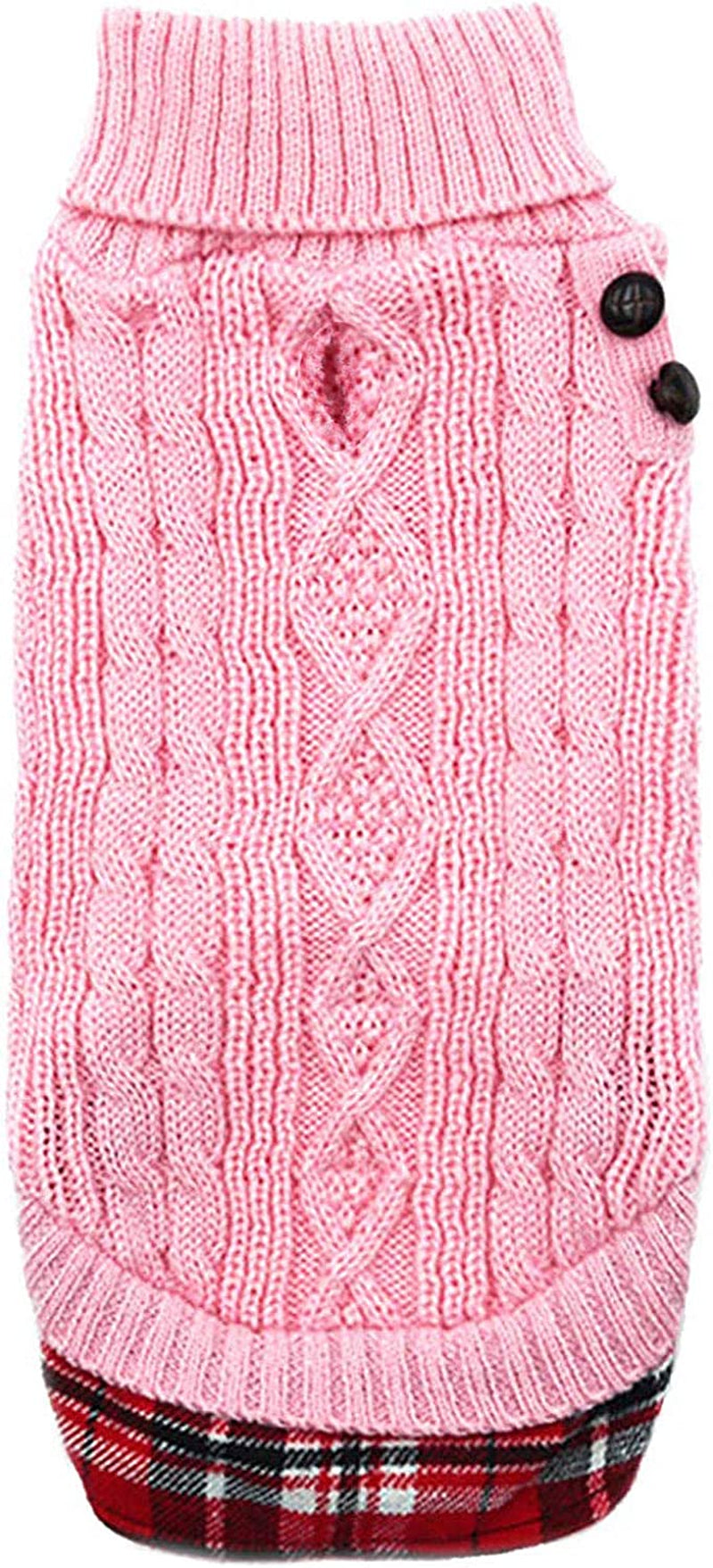 KYEESE Medium Dog Sweaters with Leash Hole Doggie Pullover Sweater Knitwear Knit Warm Pet Coat for Fall Winter Animals & Pet Supplies > Pet Supplies > Dog Supplies > Dog Apparel kyeese Pink X-Small (Pack of 1) 