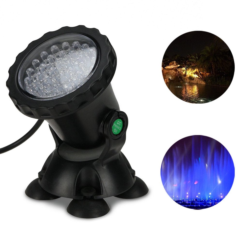 Pond Light 36 LED 100% Waterproof Underwater Submersible Lights, Adjustable & Dimmable Aquarium Light with Remote Control, Landscape Lamp for Fish Tank Swimming Pool Fountain Animals & Pet Supplies > Pet Supplies > Fish Supplies > Aquarium Lighting AUPERTO   