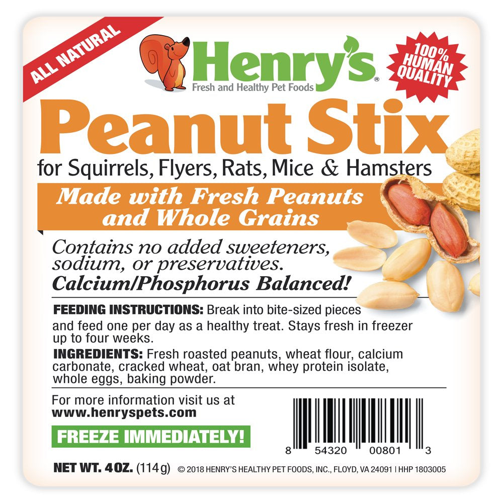 Peanut Stix - Treat for Squirrels, Hamsters, Rats & Mice 4 Oz Animals & Pet Supplies > Pet Supplies > Small Animal Supplies > Small Animal Treats Henry's Healthy   
