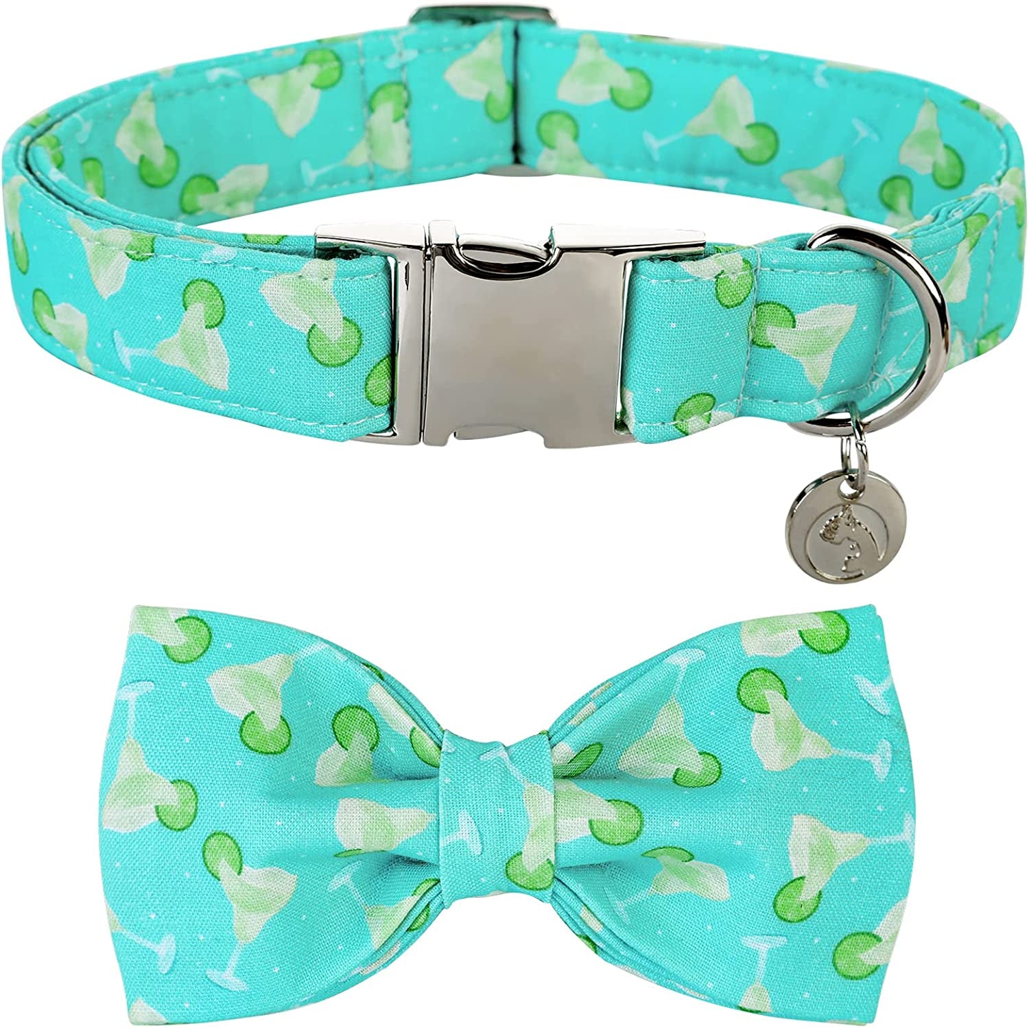 DOGWONG Easter Dog Collar with Bowtie, Easter Egg Holiday Dog Collar Comfortable Durable Dog Collar for Small Medium Large Dog Animals & Pet Supplies > Pet Supplies > Dog Supplies > Dog Apparel DOGWONG cocktail M（Pack of 1） 