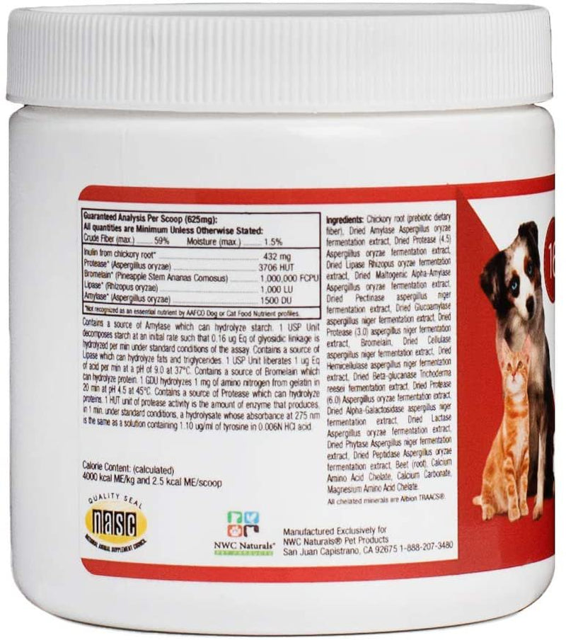 NWC Naturals- Total-Zymes - Enzymes for Canines and Felines - Treats 100 Cups of Pet Food (Vegetarian Formula) Animals & Pet Supplies > Pet Supplies > Small Animal Supplies > Small Animal Food NWC Naturals   