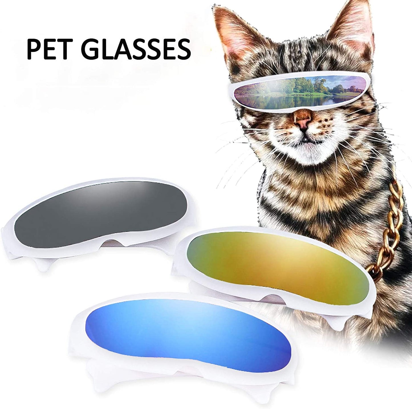 BARMI Pet Sunglasses|Funny Cat Dog Windproof Glasses Glasses Set for Small Cats Dogs Cosplay Toys Photos Props Accessories Multicolor Animals & Pet Supplies > Pet Supplies > Dog Supplies > Dog Apparel BARMI   