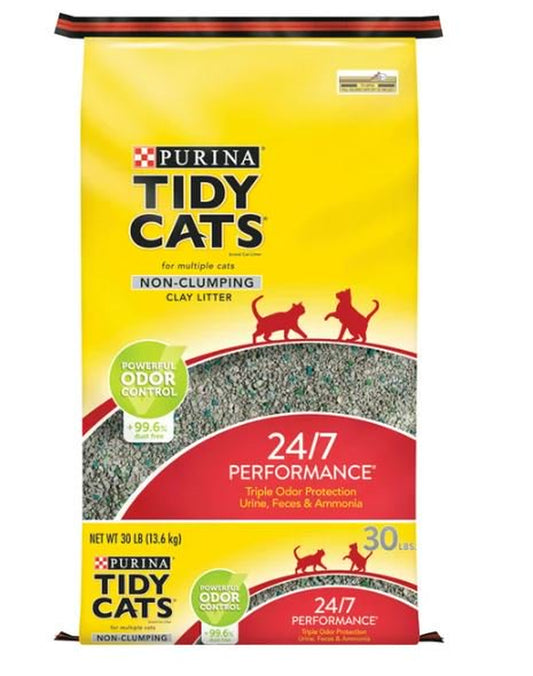 Purina Tidy Cats Non Clumping Cat Litter, 24/7 Performance Multi Cat Litter, 30 Lb. Bag