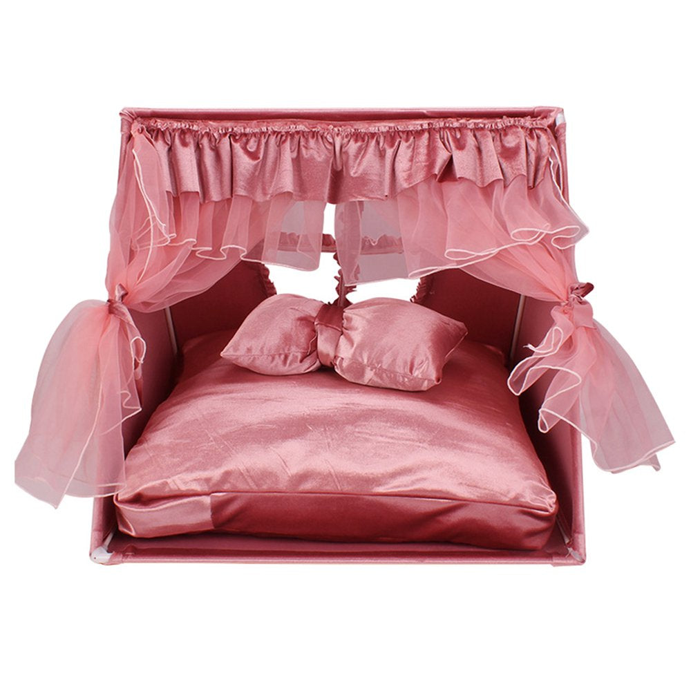 Semfri Cat Bed Tent, Princess Pink Pet Dog House with Soft Cushion Animals & Pet Supplies > Pet Supplies > Dog Supplies > Dog Houses Semfri   