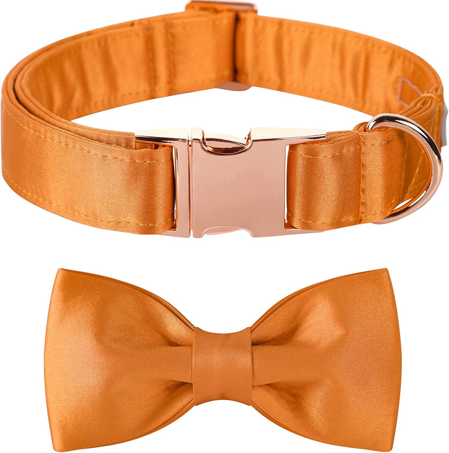 Lionet Paws Bowtie Dog Collar - Comfortable Silk Green Dog Collar with Detachable Bow Tie for Large Dogs, Neck 16-24 Inches Animals & Pet Supplies > Pet Supplies > Dog Supplies > Dog Apparel lionet paws Orange Small (Pack of 1) 