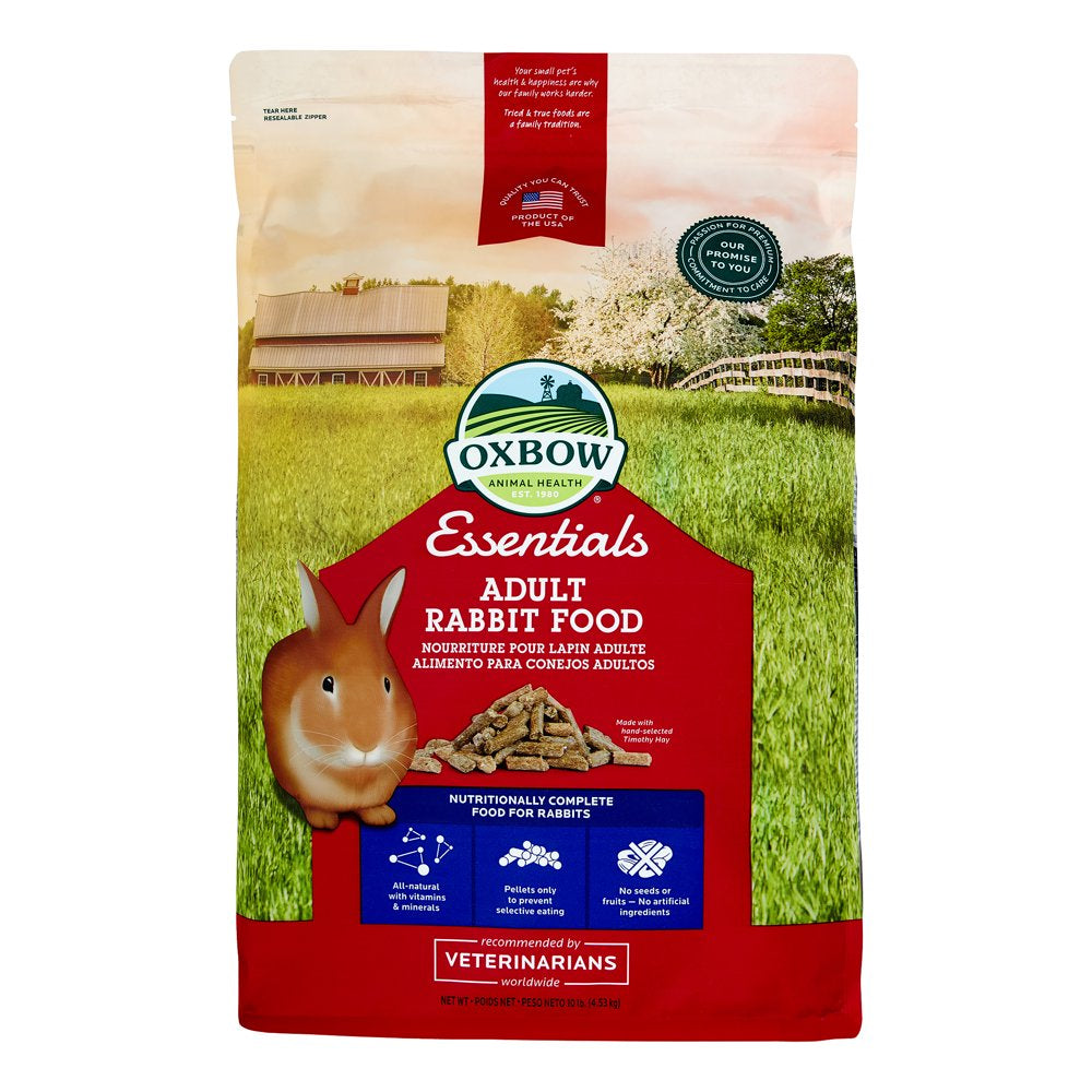Oxbow Pet Products Essentials Adult Rabbit Food, 10 Lbs. Dry Animals & Pet Supplies > Pet Supplies > Small Animal Supplies > Small Animal Food Mars Petcare 10 lbs  
