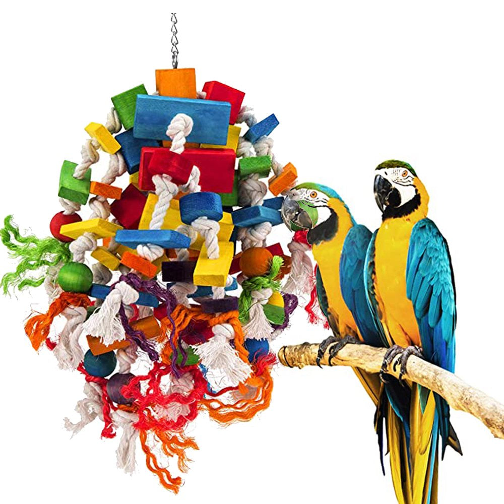 Large Bird Parrot Toys- Parrots Cage Chewing Toy - Bird Parrot Chewing Toys for Cockatoos African Grey Macaws and Parrots Animals & Pet Supplies > Pet Supplies > Bird Supplies > Bird Toys CN   