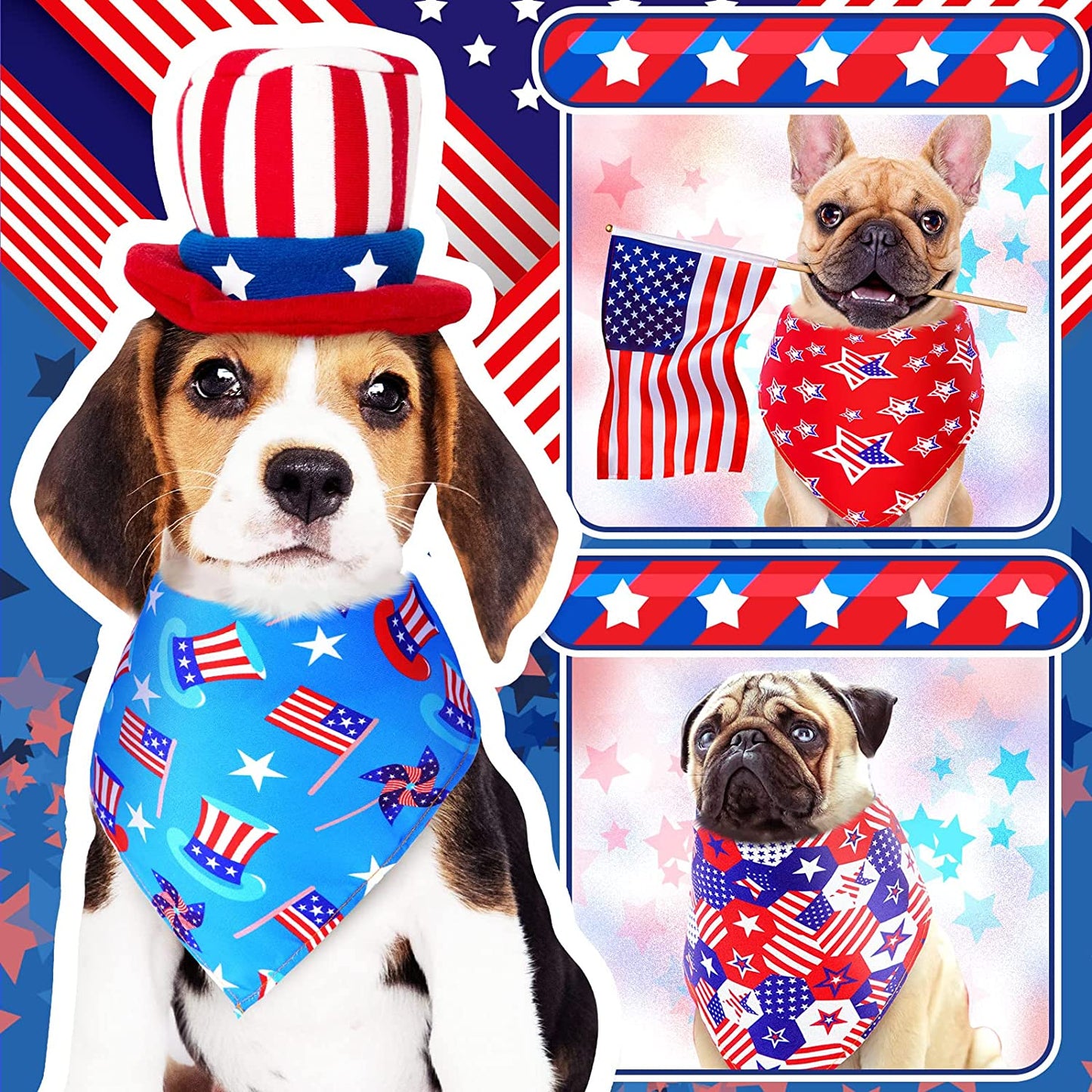 14 Pieces American Flag Dog Bandanas USA Flag 4Th of July Dog Bandana Patriotic Dog Bandana Independence Day Bibs Triangle Dog Scarf Kerchief Set for Medium Large Dogs Cats Pets (Flag Pattern) Animals & Pet Supplies > Pet Supplies > Dog Supplies > Dog Apparel Weewooday   