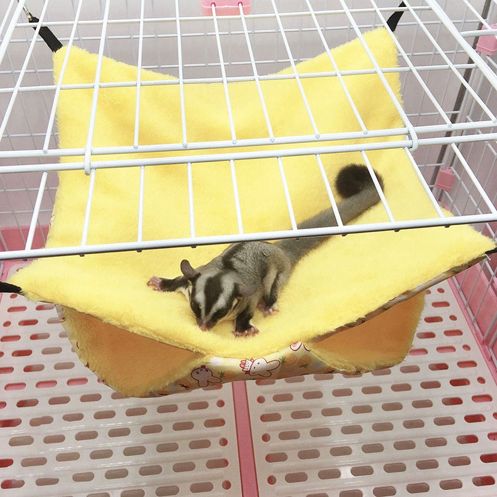 Walbest Rat Double Hammock, Ferret Bunkbed Warm Fleece Hanging Bed Pet Cage Accessories Toys for Sugar Glider Degu Guinea Pig Gerbil Chinchilla Squirrel Hamster Mouse Mice, Green(7.87X7.87 In) Animals & Pet Supplies > Pet Supplies > Small Animal Supplies > Small Animal Bedding Walbest   