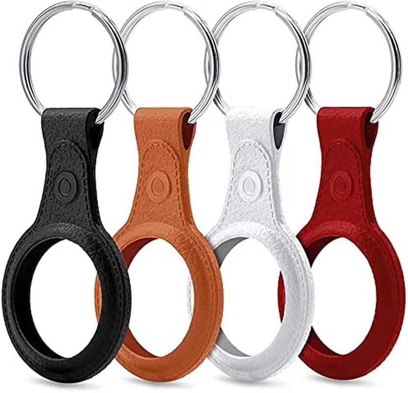 Airtag Holder Air Tag Holder Anti-Lost Items Apple Airtags Pet Collar Protection - NO More Lost VALUABLES - Genuine Leather 2 Pack (Multi Colors: Dark Blue & Saddle Brown) Trendsee (TS LG BE BR) Electronics > GPS Accessories > GPS Cases TrendSee Firm Silicone: Red, Orange, White, Black  