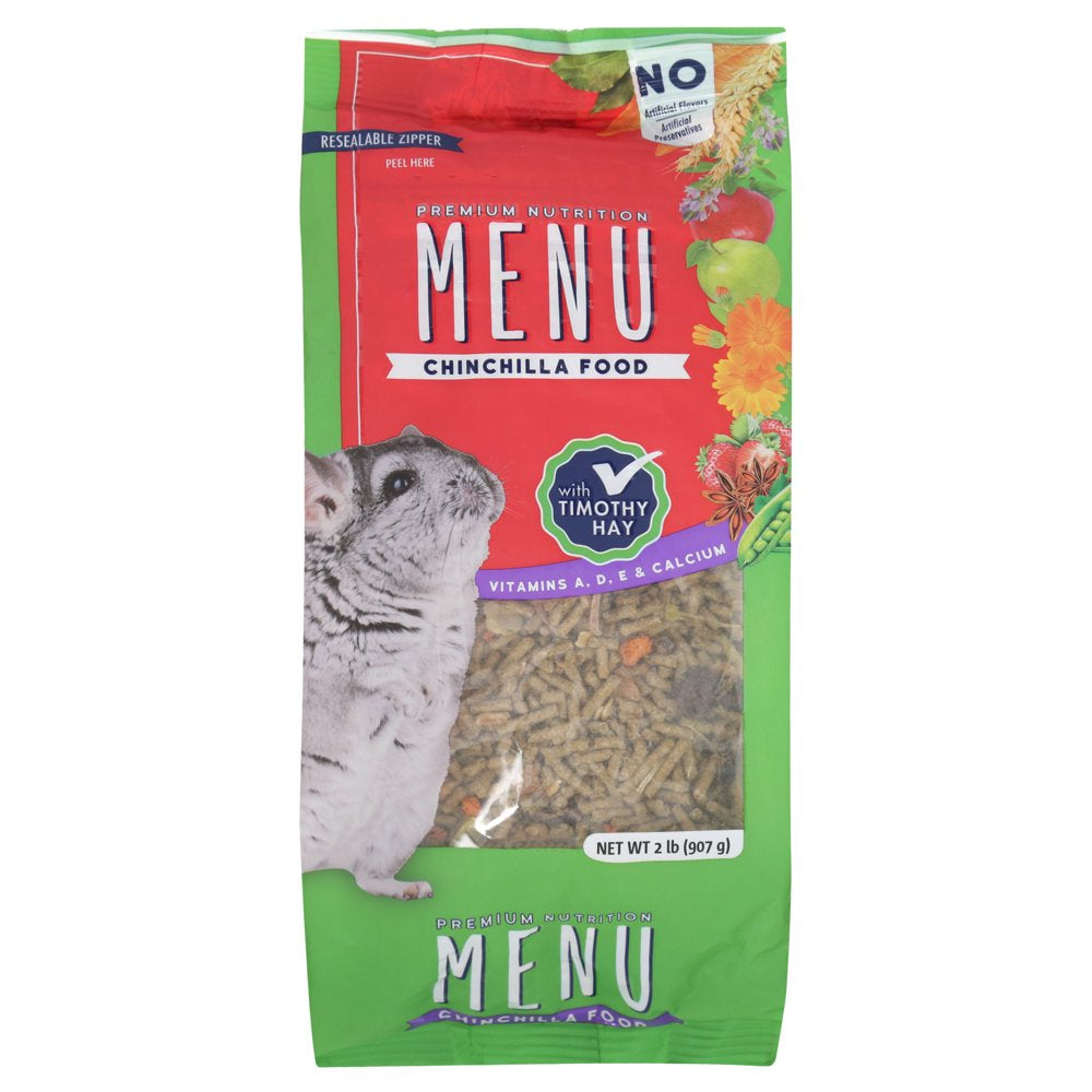 Menu Chinchilla Food - Vitamin-Fortified Complete Nutrition - Natural Forage Blend, 2 Lb Animals & Pet Supplies > Pet Supplies > Small Animal Supplies > Small Animal Treats Vitakraft Sun Seed Inc.   