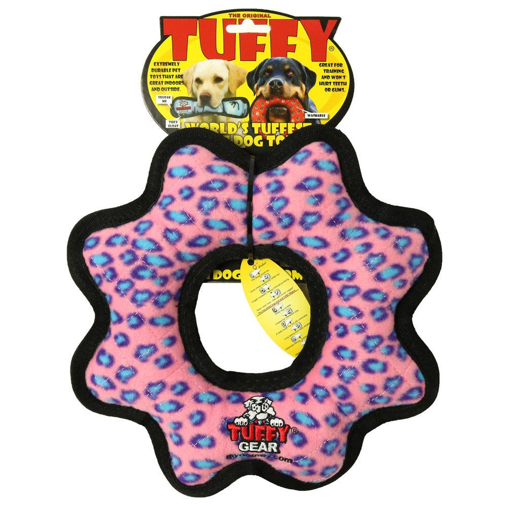 Tuffy Ultimate Gear Ring Pink Leopard, Durable Squeaky Dog Toy Animals & Pet Supplies > Pet Supplies > Dog Supplies > Dog Toys VIP Products   