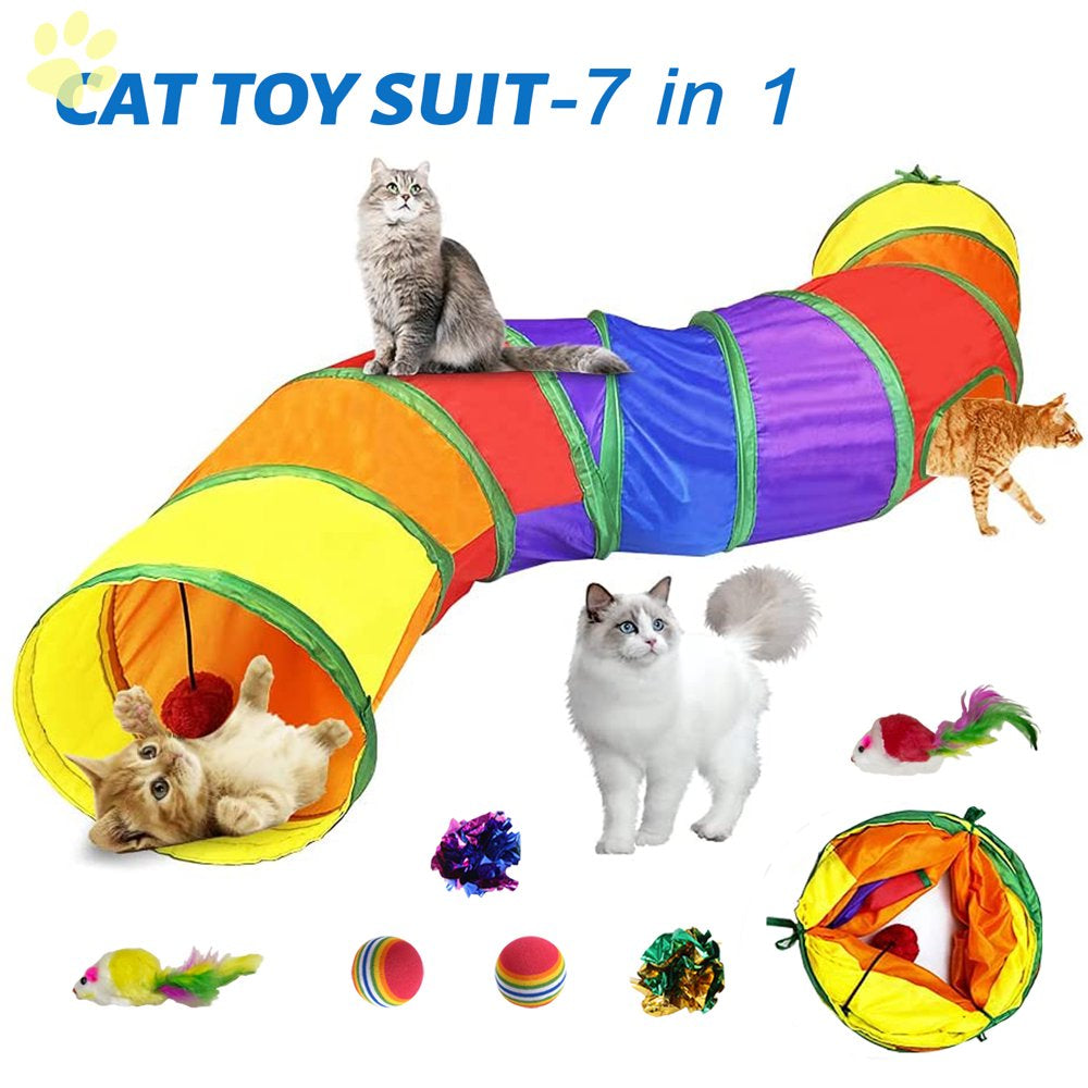 Semfri Cat Toys Tunnels Collapsible Pets Cat Jungle Tunnels Kitty Toys Balls Animals & Pet Supplies > Pet Supplies > Cat Supplies > Cat Toys Semfri   