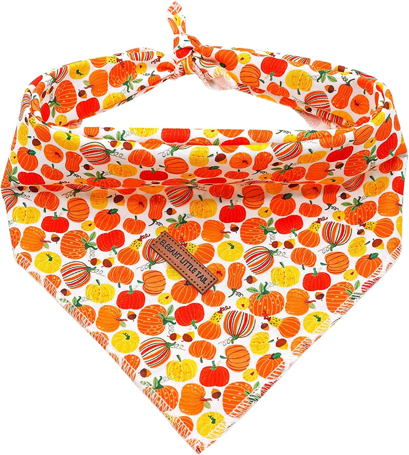 Elegant Little Tail Dog Bandana, Halloween Pumpkin Girl Boy Dog Bandanas for Small Medium Large Dogs Washable Square Dog Scarf Adjustable Dog Kerchief Animals & Pet Supplies > Pet Supplies > Dog Supplies > Dog Apparel Elegant little tail Orange Pumpkin Small (Pack of 1) 