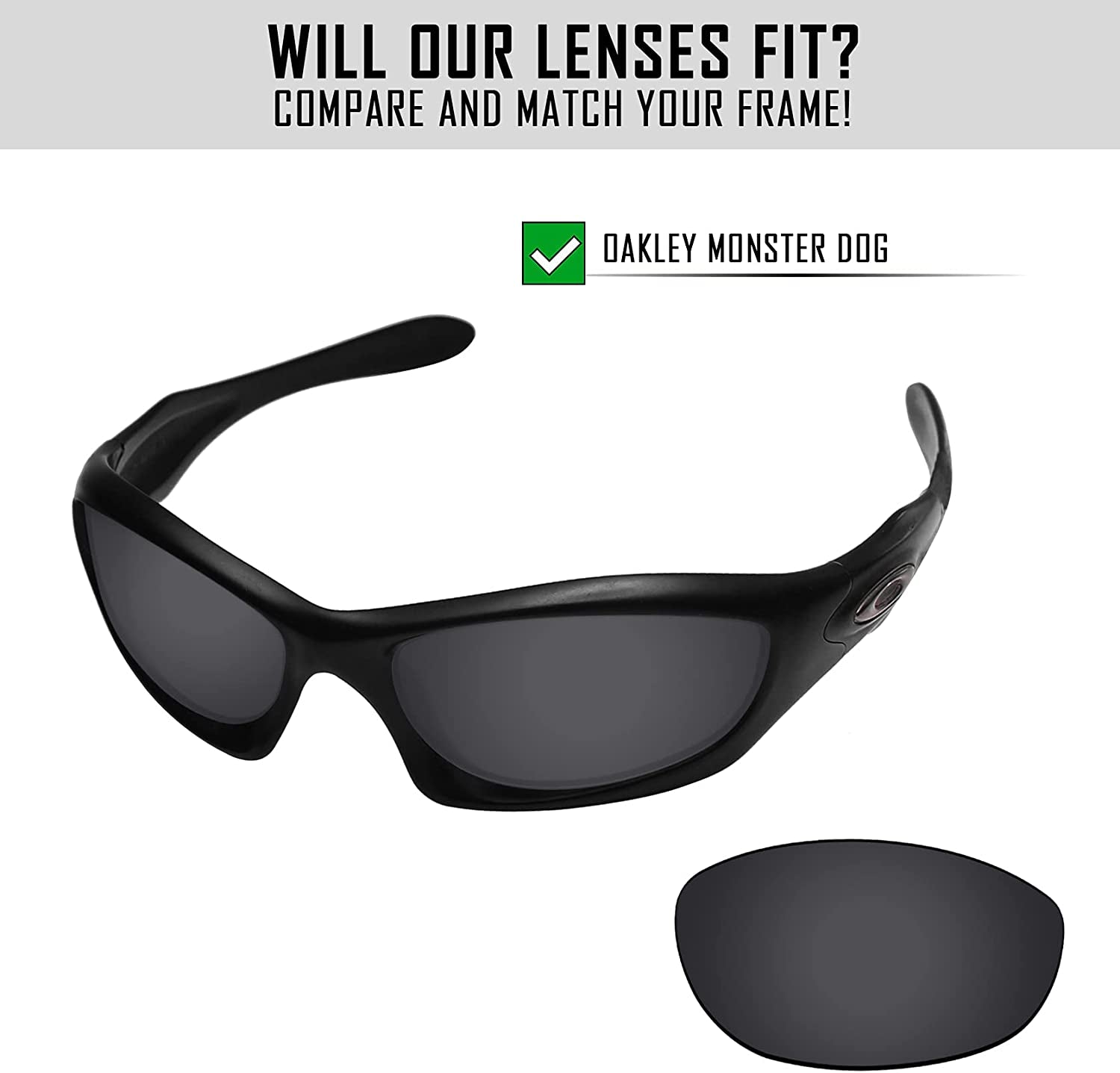 TRUSHELL 16+ Choices Lens Replacement for OAKLEY Monster Dog Sunglass Animals & Pet Supplies > Pet Supplies > Dog Supplies > Dog Apparel TRUSHELL   