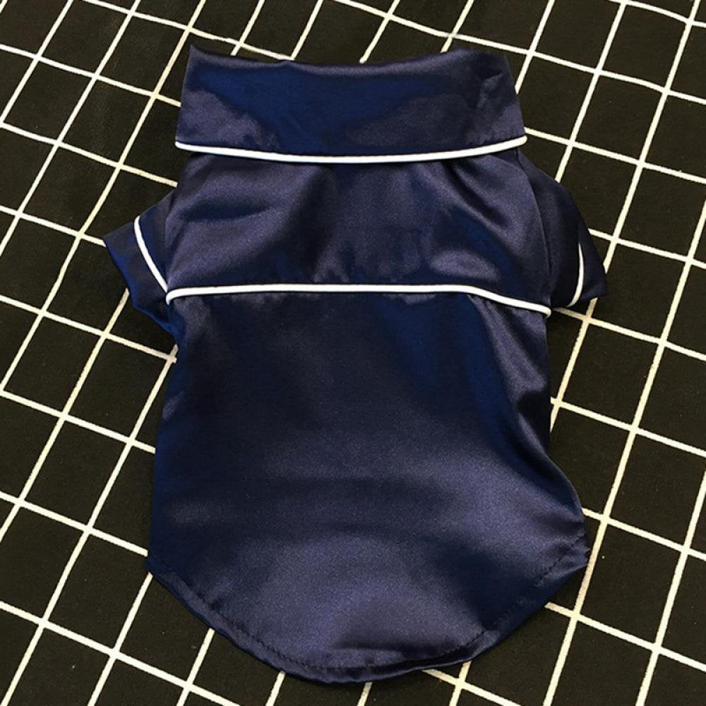 Pet Cat Dog Pajamas Soft Silk Clothes Apparel Small Puppy Jumpsuit Sleepwear,Dark Blue Color,S Size Animals & Pet Supplies > Pet Supplies > Dog Supplies > Dog Apparel Echenor   