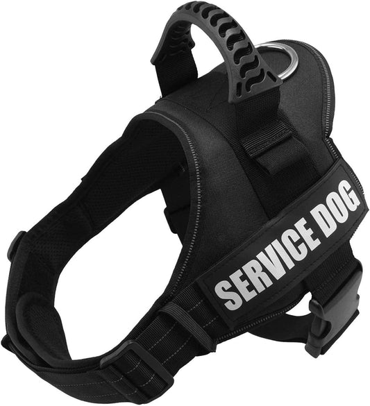 Fairwin Service Dog Vest-No-Pull Dog Harness with Handle Adjustable Reflective Patches in Training Vest Harness for Small Medium Large Breed Outdoor Walking Animals & Pet Supplies > Pet Supplies > Dog Supplies > Dog Apparel Faylife Black L: chest 28-37’’; neck 23-29’’ 
