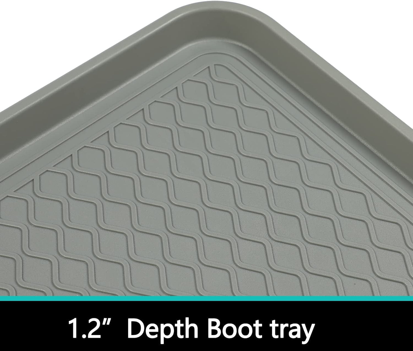 Falflor Set of 3 Boot Trays for Entryway 30"×15" Indoor Outdoor Non Slip Plastic Shoe Mats Waterproof Dog Pet Bowl Mats Multi-Purpose Tray for Boots Shoes Pets Garden(Grey) Animals & Pet Supplies > Pet Supplies > Dog Supplies > Dog Apparel Falflor   