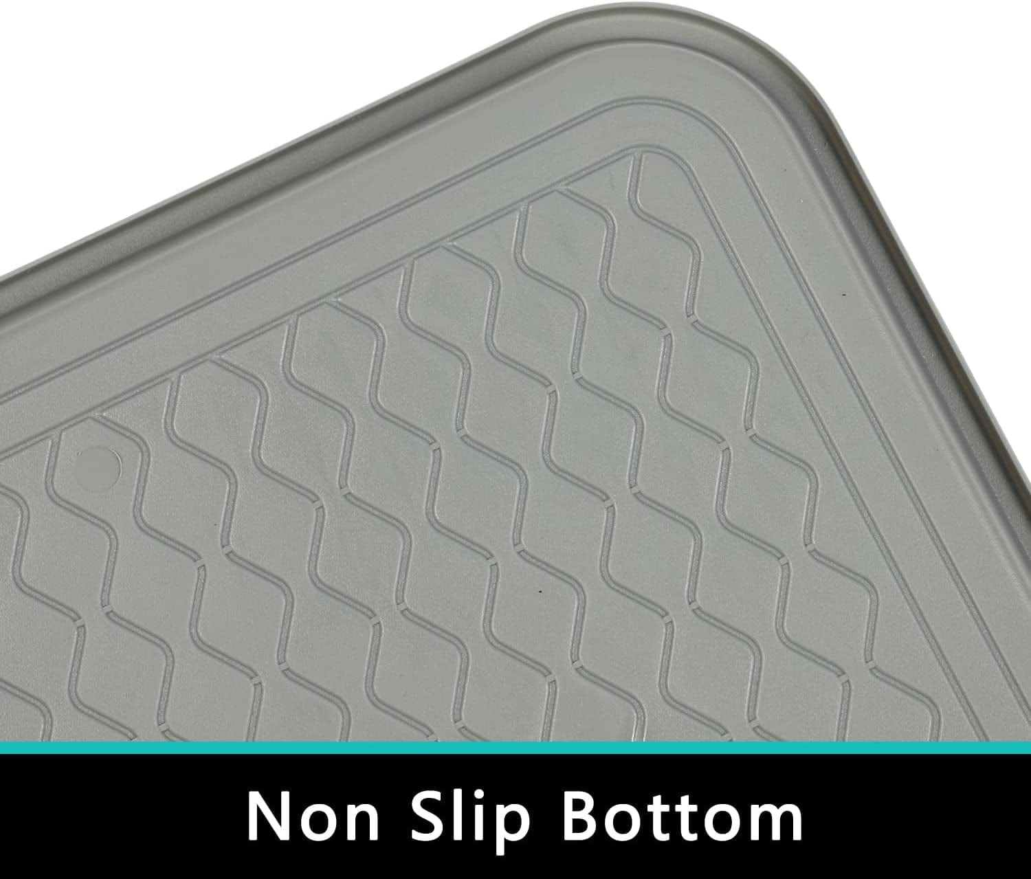 Falflor Set of 3 Boot Trays for Entryway 30"×15" Indoor Outdoor Non Slip Plastic Shoe Mats Waterproof Dog Pet Bowl Mats Multi-Purpose Tray for Boots Shoes Pets Garden(Grey) Animals & Pet Supplies > Pet Supplies > Dog Supplies > Dog Apparel Falflor   