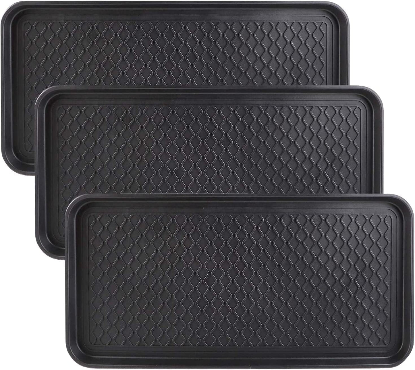 Falflor Set of 3 Boot Trays for Entryway 30"×15" Indoor Outdoor Non Slip Plastic Shoe Mats Waterproof Dog Pet Bowl Mats Multi-Purpose Tray for Boots Shoes Pets Garden(Grey) Animals & Pet Supplies > Pet Supplies > Dog Supplies > Dog Apparel Falflor B 30"×15" 
