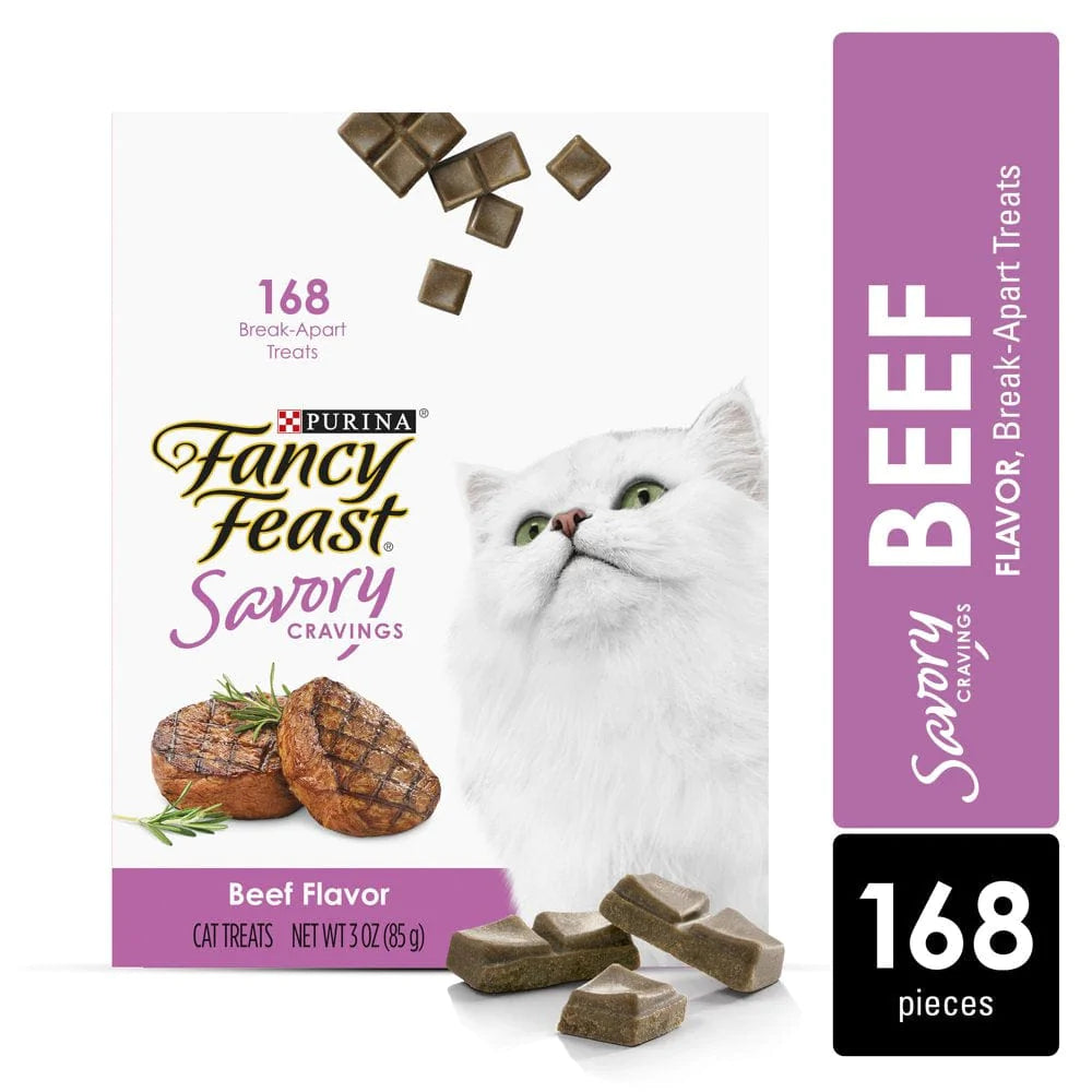 Fancy Feast Limited Ingredient Cat Treats, Savory Cravings Beef Flavor, 1 Oz. Box