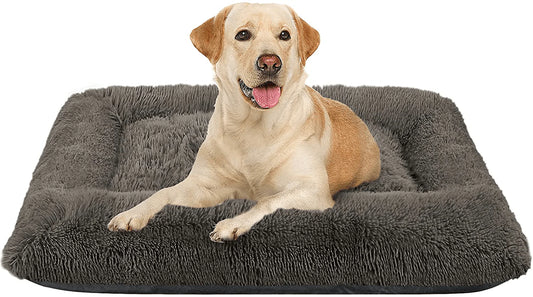 FAREYY Dog Beds Calming Pet Beds, Fulffy Dog Kennel Mat Pad Faux Fur Machine Washable Anti-Slip Comfy Dog Beds for Large Medium Dogs and Cats Animals & Pet Supplies > Pet Supplies > Dog Supplies > Dog Beds FAREYY   