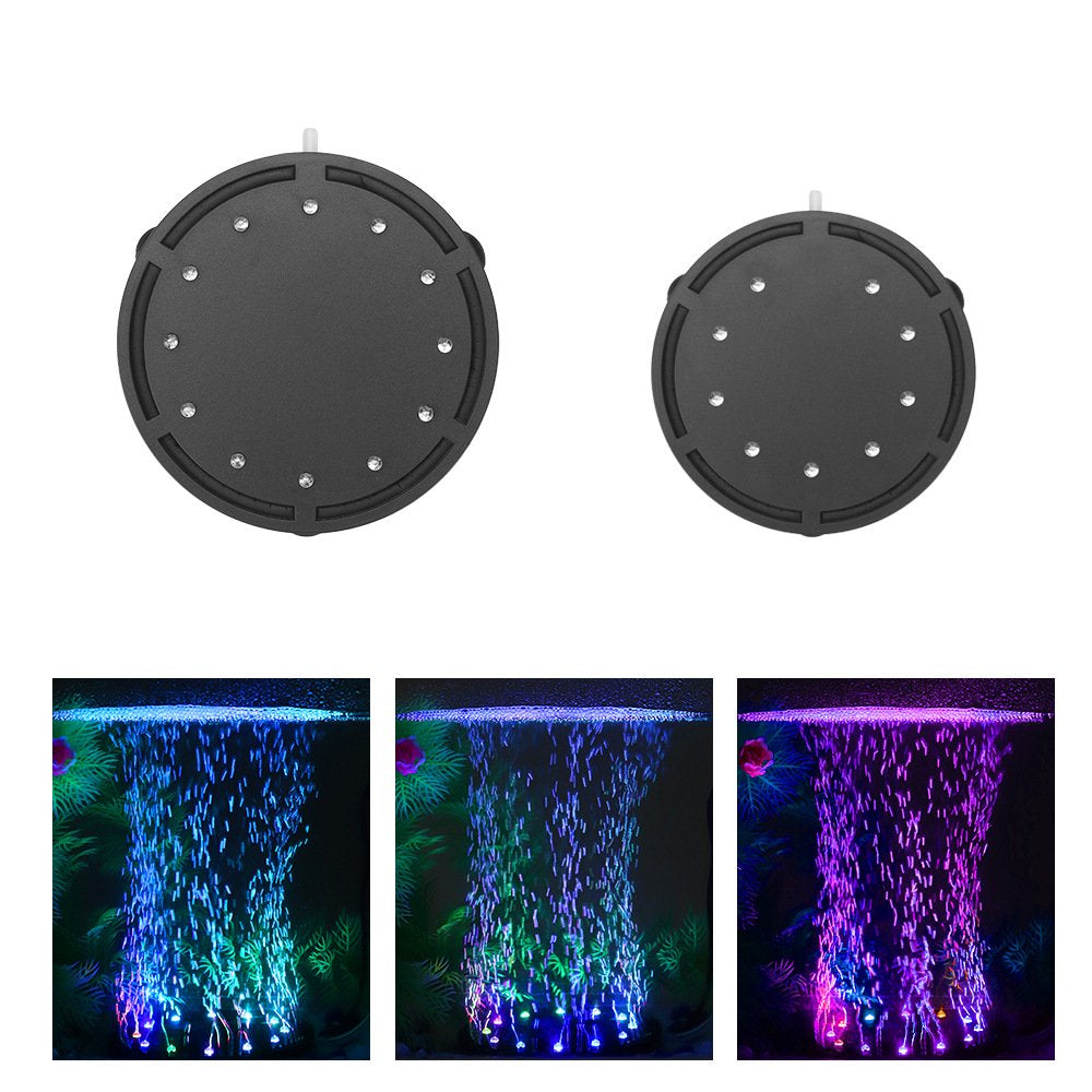 Aquarium Underwater LED Light Air Bubble Stone Multi Color for Fish Tank Round Animals & Pet Supplies > Pet Supplies > Fish Supplies > Aquarium Lighting Time Frame Camera Accessories   