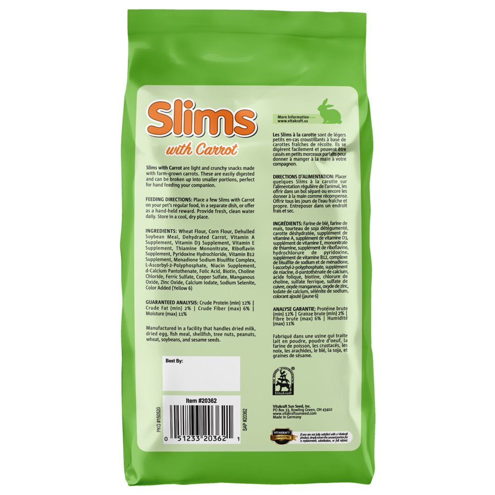 Vitakraft Slims Small Animal Treats - Carrot - Crispy Nibble Stick Treat - 10 Oz Animals & Pet Supplies > Pet Supplies > Small Animal Supplies > Small Animal Treats Vitakraft Sunseed   