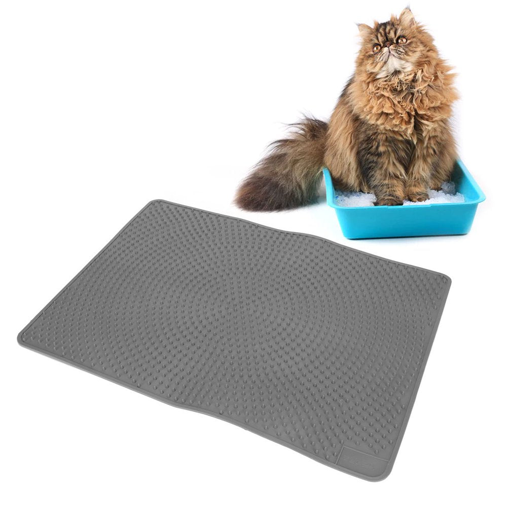 Litter Trapping Pad, Cat Litter Box Mat Moderate Hardness Waterproof Prevent Slip Silicone for Kitten