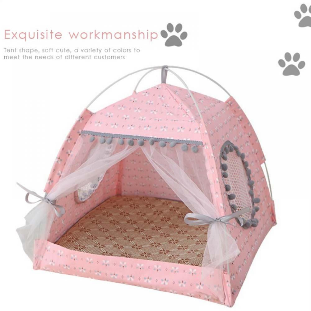 Alvage Pet Tent Cave Bed for Cat Small Dog, with Removable Washable Cushion Pillow, Portable Folding Cat Tent Kitten Bed Cat Hut Microfiber Cozy Cave, S-XL