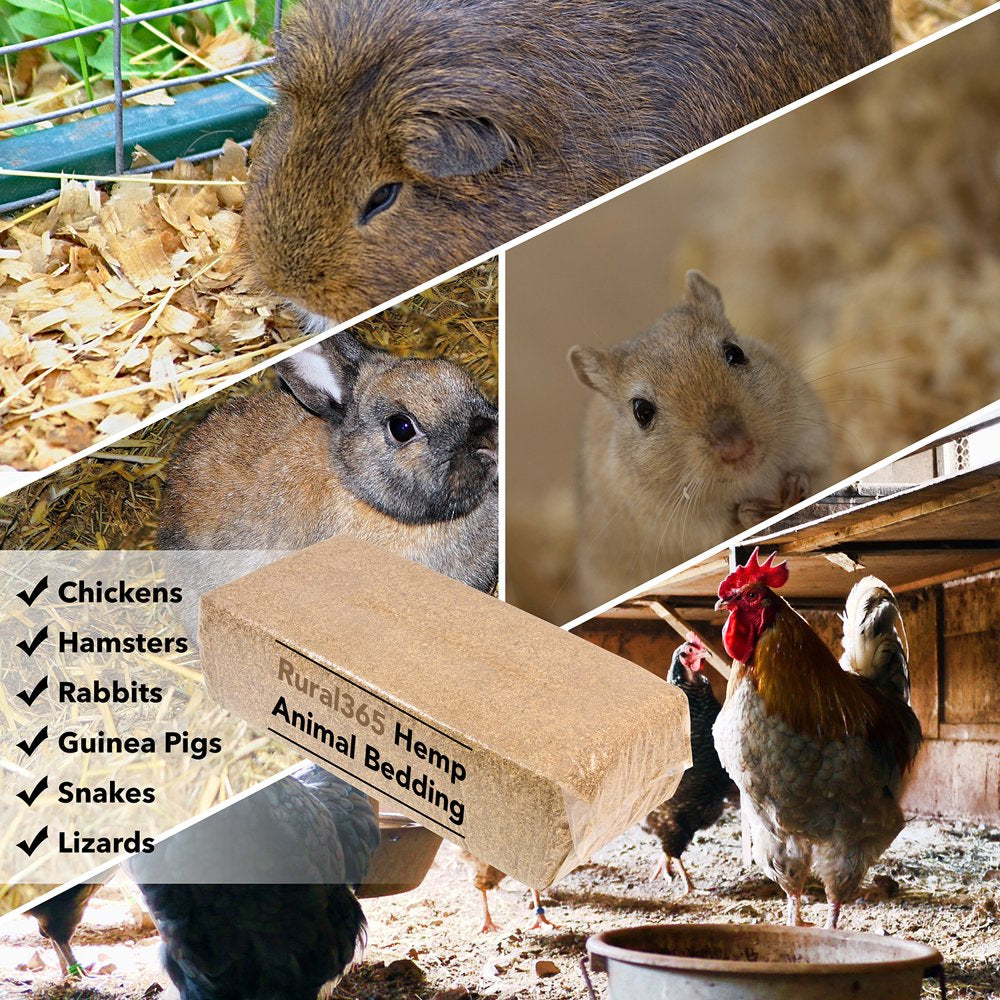 Rural365 Chicken Hemp Bedding - 33Lb Industrial Hemp Bale for Small Animals