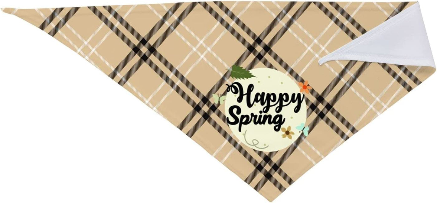 Happy Spring Hand Drawn Pet Dog and Cat Decorative Triangle Scarf,Dog Bandana,Breathable and Stain Resistant. Animals & Pet Supplies > Pet Supplies > Dog Supplies > Dog Apparel ZALTAS   