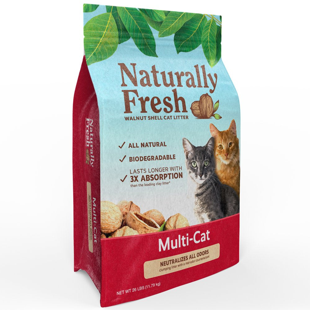 Naturally Fresh Walnut-Based Multi-Cat Quick-Clumping Cat Litter 26 Lb. Bag Animals & Pet Supplies > Pet Supplies > Cat Supplies > Cat Litter Eco-Shell, LP   