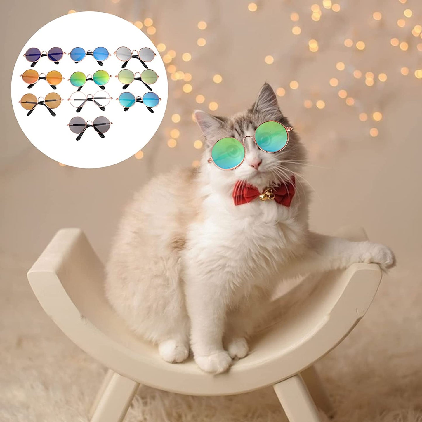 Small Pet Glasses Dog Sunglasses: 10Pcs Funny Puppy Cat Costume Birthday Party Gifts Animals & Pet Supplies > Pet Supplies > Dog Supplies > Dog Apparel Balacoo   