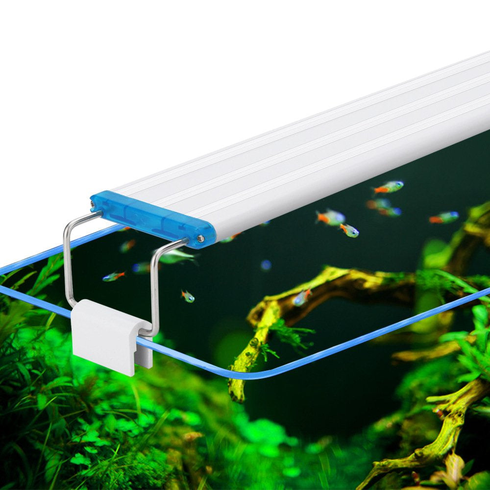 Aquarium LED Light 38Cm/14.96In Fish Tank Light 5.12In Extendable Brackets White Blue Leds for Freshwater Planted Tanks Animals & Pet Supplies > Pet Supplies > Fish Supplies > Aquarium Lighting Lixada   