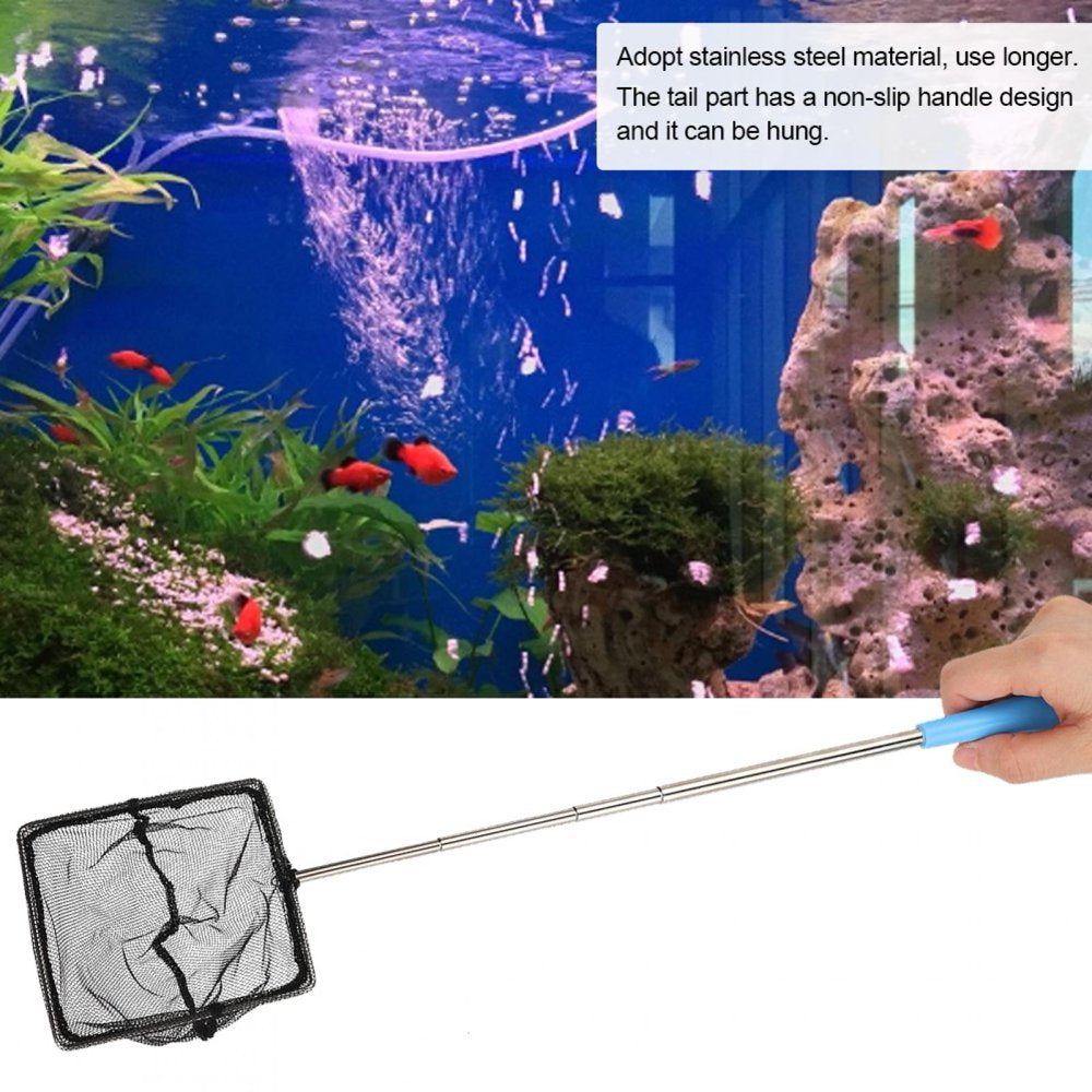 LYUMO Aquarium Fine Mesh Net Stainless Steel Aquarium Extendable Fish Shrimp Net with Long Handle,Aquarium Fish Net,Aquarium Extendable Fish Net Animals & Pet Supplies > Pet Supplies > Fish Supplies > Aquarium Fish Nets LYUMO   